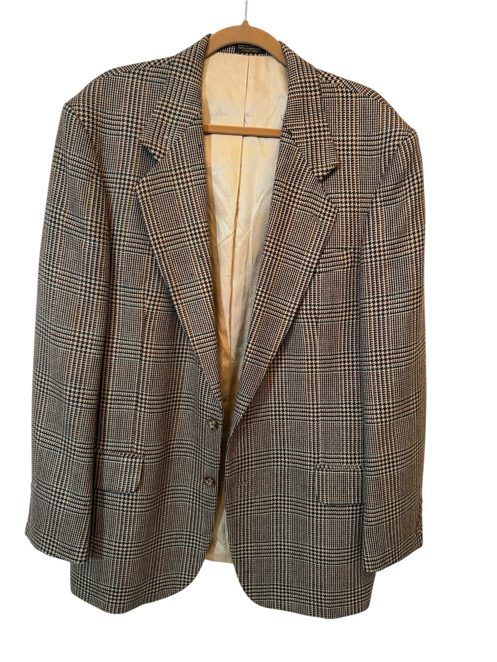Oscar de la Renta Men's Glen Plaid with Overcheck Sports Coat